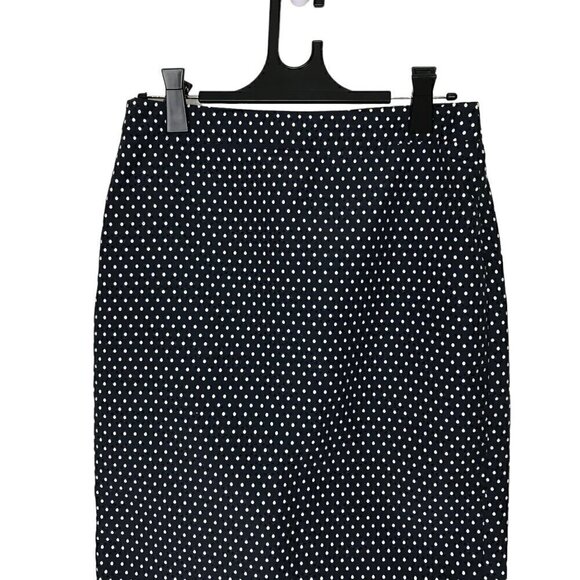 J Crew Navy Blue With White Polka Dots No 2 Pencil Skirt Size 4 - Picture 3 of 7